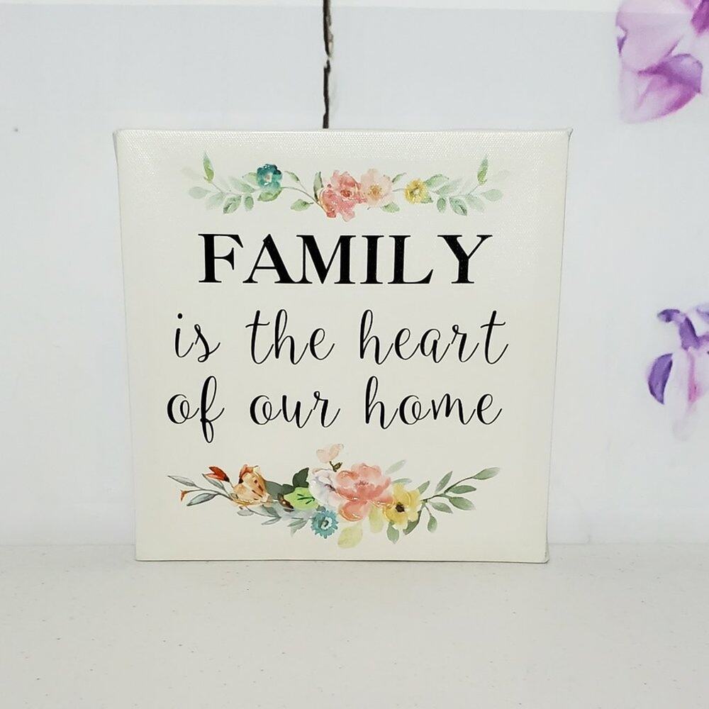 Inspirational Floral Square Canvas Wall Mount Art Painting